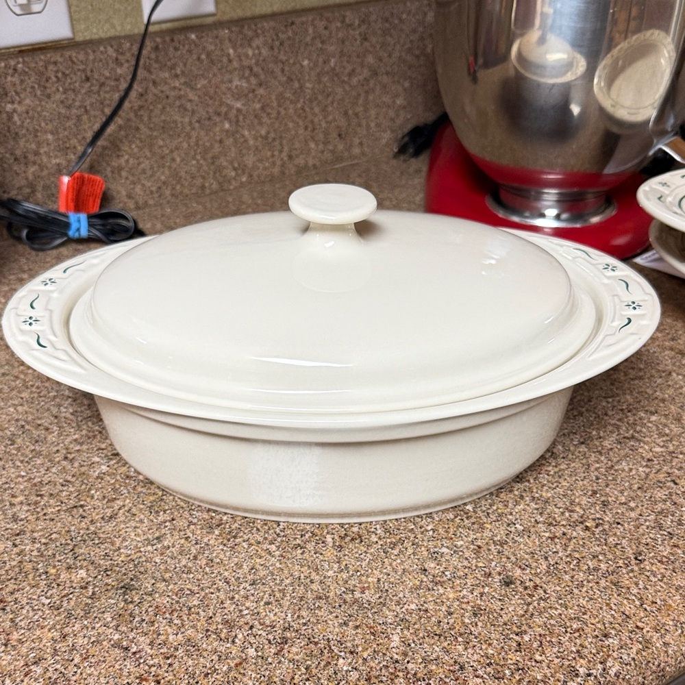 Longaberger Pottery Casserole Dish with Lid